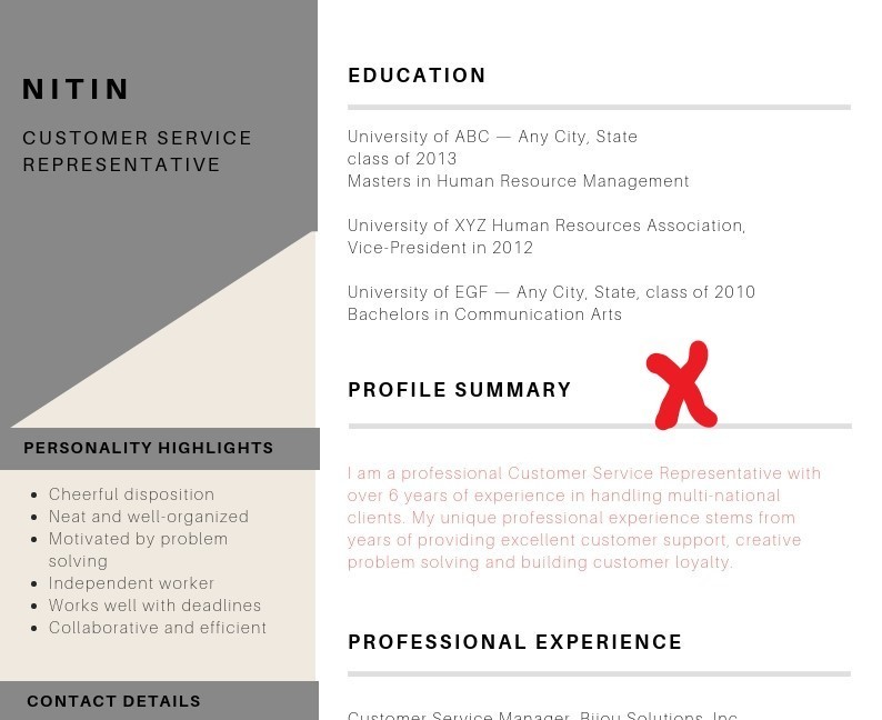 Customer service resume headline examples