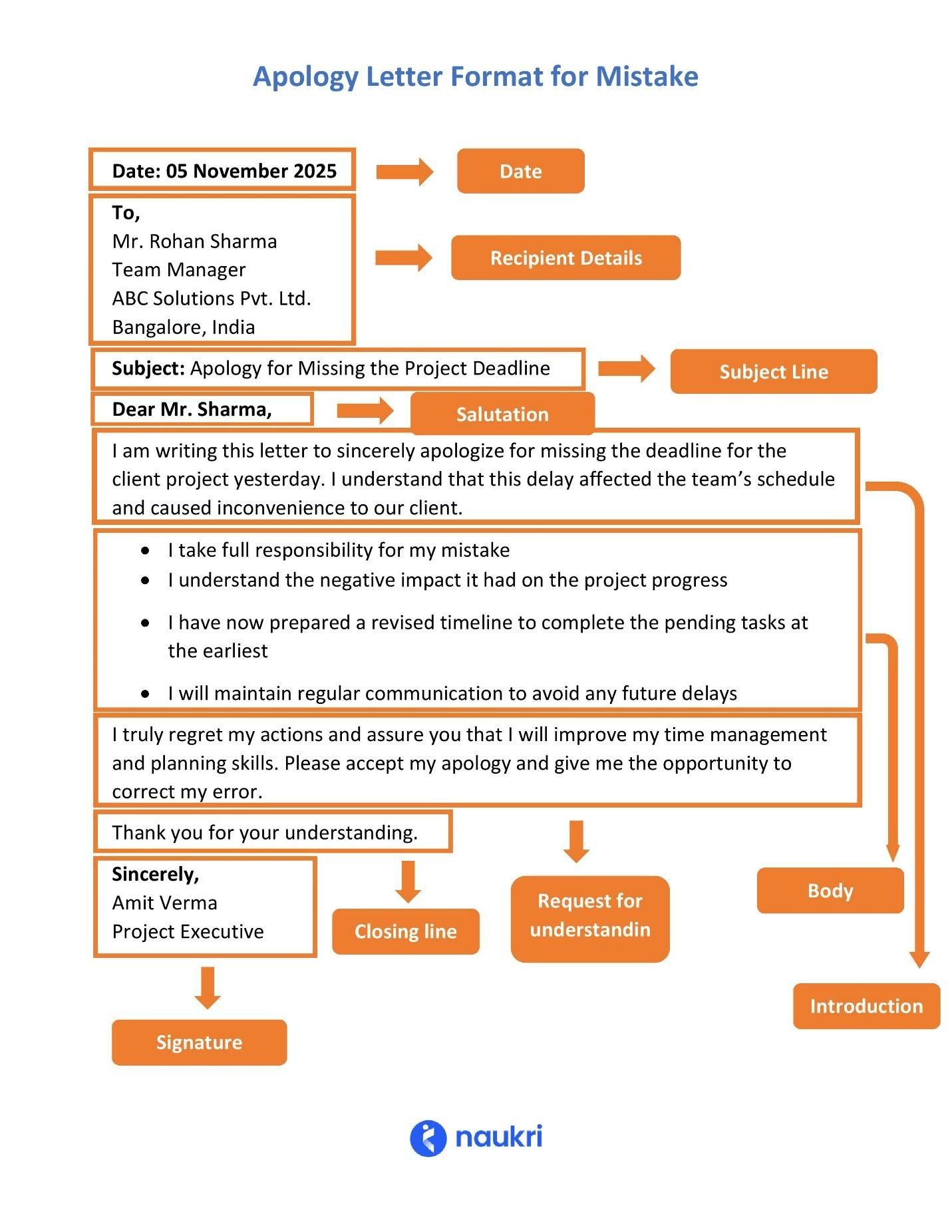 Apology letter format for mistake