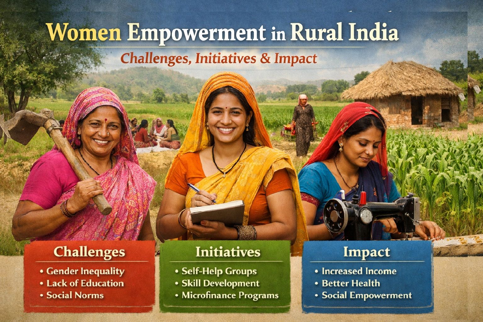 Women Empowerment in Rural India: Challenges & Initiatives