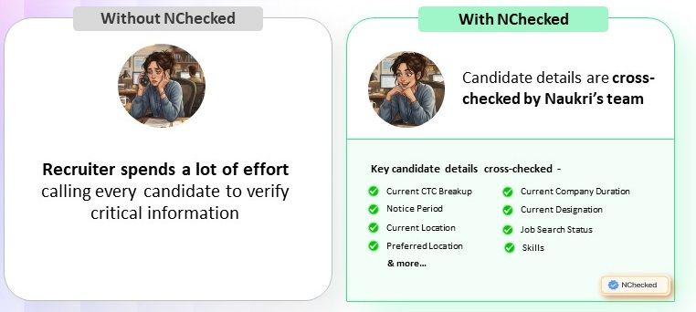 एनचेक की गई प्रोफाइल को नौकरी की टीम ने क्रॉस-चेक किया