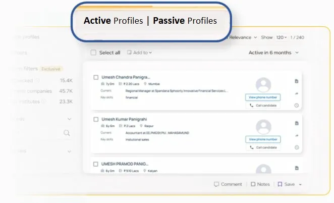 Active and passive premium profiles in a single PremiumX view