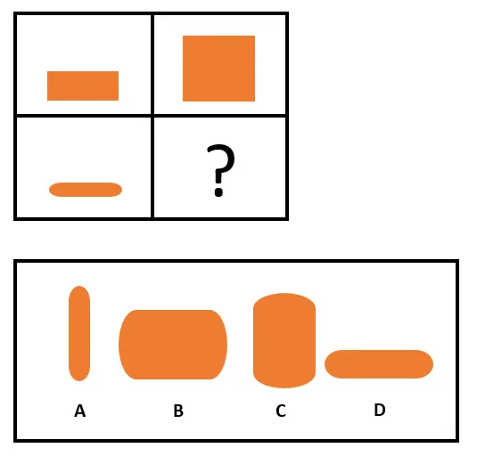 Non-verbal reasoning analogy question with incomplete shape pattern