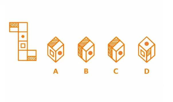 Cube and 3D reasoning question with folding sheet