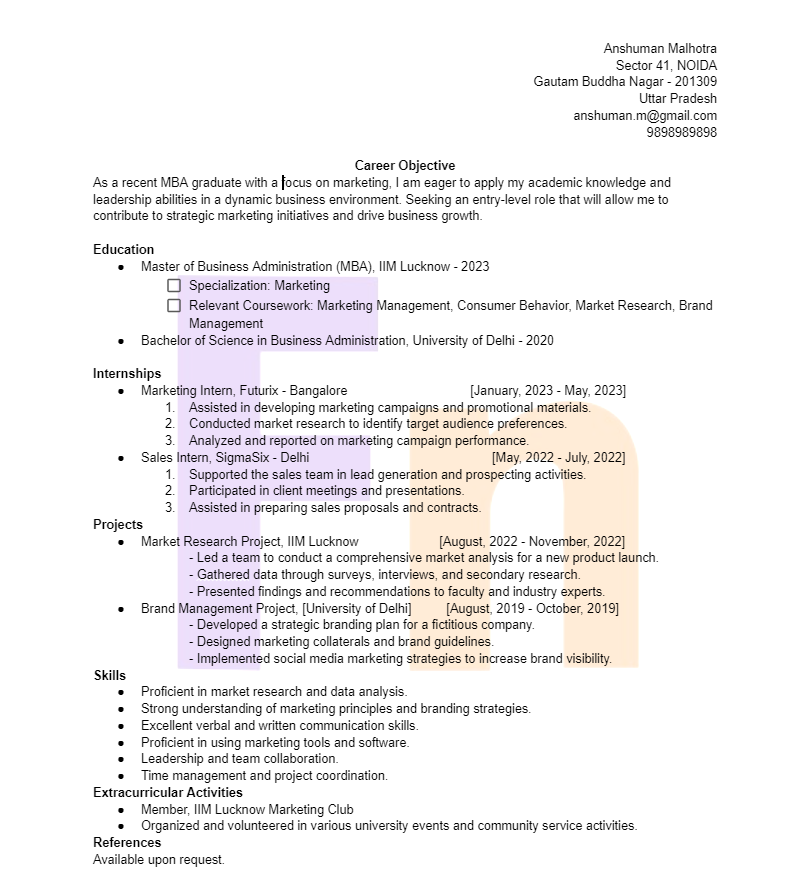 resume-format-for-mba-freshers-how-to-write-tips-samples