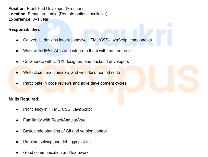 Front-End Developer JD
