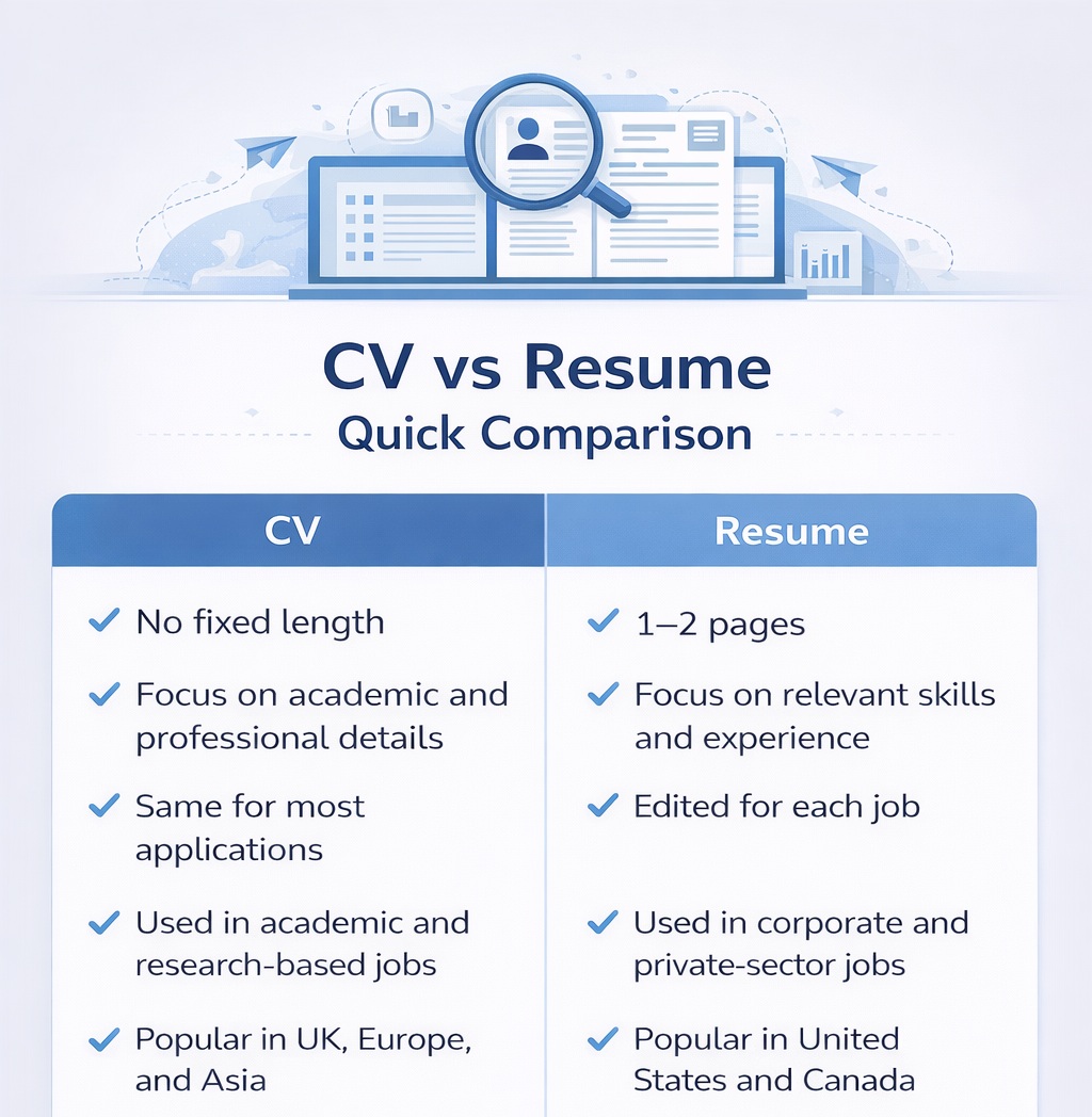 CV vs Resume Compare